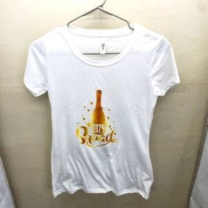 2024 Squad New Years Short Sleeve T Shirt Women's Size Small NEW White Gold